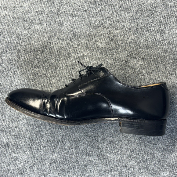 Johnston Murphy Optima Melton Cap Toe Oxford Black Leather Men 9.5D USA